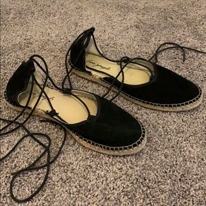 Black Lace-Up Free People Espadrilles